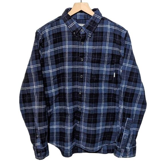 Eddie Bauer Shirt Mens XL Blue Plaid Flannel Button Down Long Sleeve Western - Picture 1 of 6